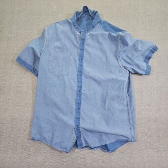 Port & Company SP11 Men's Short Sleeve Button Down Value Denim Shirt with Pocket - Picture 13 of 15